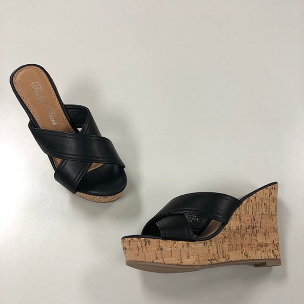 Wedge Sandals from Fashion Focus - Super-31 Black
